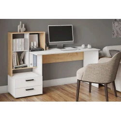 Письменный стол 3563_M2StolKomStelWhvot Белый/Вотан, ЛДСП, 110.5x41x165 см Письменный стол 3563_M2StolKomStelWhvot Белый/Вотан, ЛДСП, 110.5x41x165 см