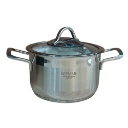 Кастрюля Nipmar, нержавеющая сталь, серебристая, 24 см, 6.4 л