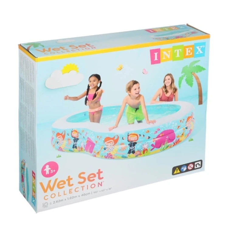 Детский бассейн İntex Лагуна H56490, разноцветный, 262x160x46 см, 700 л Детский бассейн İntex Лагуна H56490, разноцветный, 262x160x46 см, 700 л