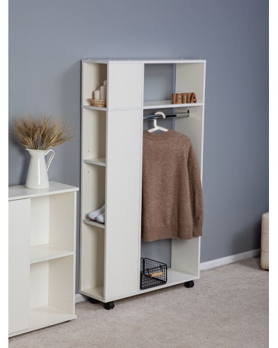 Rəfli asılqan Letta White, 146x25х79 sm, LDSP, ağ