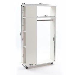 Вешалка с полками Letta White, 146x25х79 см, ЛДСП, белый Вешалка с полками Letta White, 146x25х79 см, ЛДСП, белый