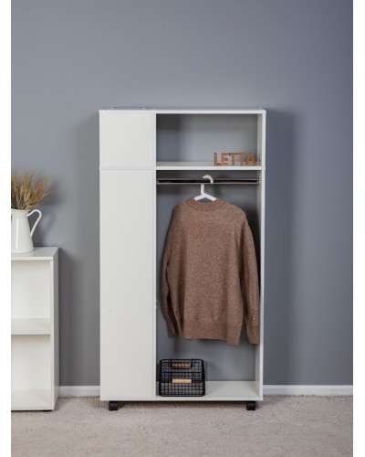 Rəfli asılqan Letta White, 146x25х79 sm, LDSP, ağ