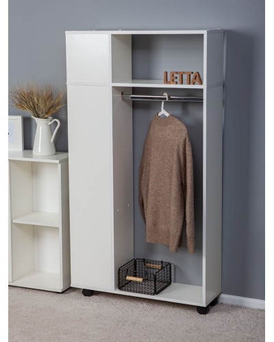 Rəfli asılqan Letta White, 146x25х79 sm, LDSP, ağ