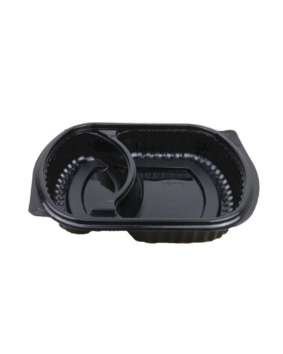 Qida üçün birdəfəlik qab dəsti Loyal 4435007807, polipropilen, qara, 24.3x20.8x7 sm, 1000 əd