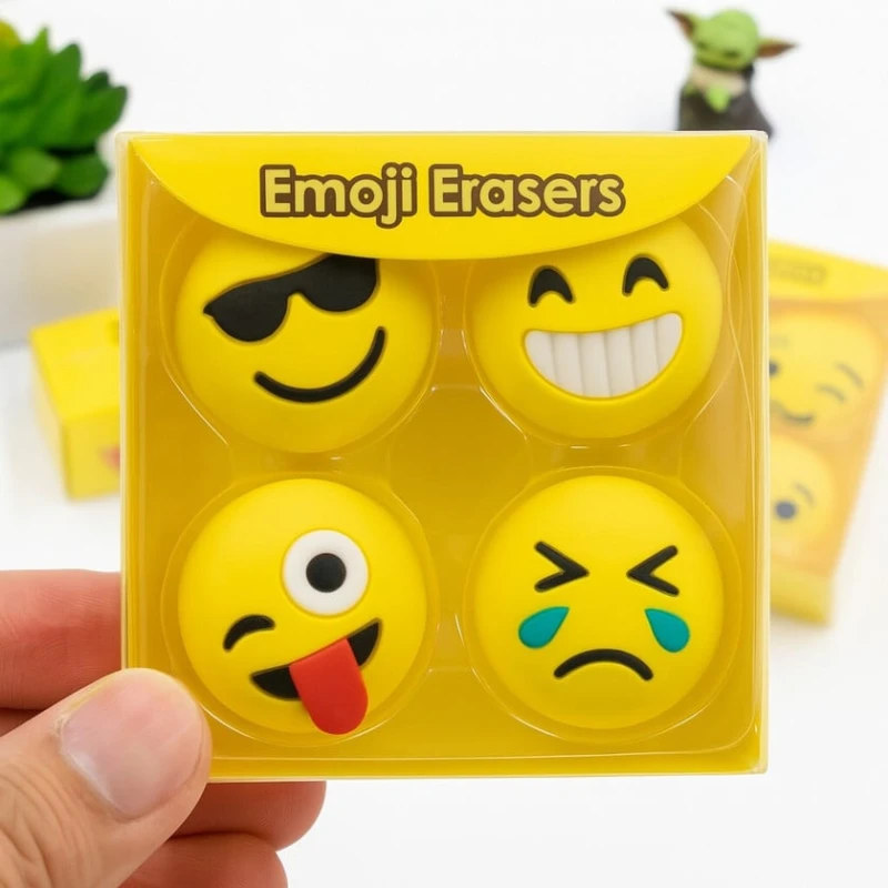 4 lü smaylik pozan dəsti Emoji Erasers 4 lü smaylik pozan dəsti Emoji Erasers