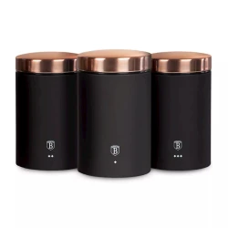 Səpələnən məhsullar üçün qab dəsti Berlinger Haus Black Rose Collection BH-1734N, 11x17.8 sm, paslanmayan polad, 3 əd