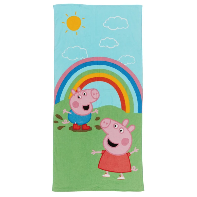 Полотенце детское JYSK PEPPA PIG 140x70 см, хлопок, велюровая, разноцветный Полотенце детское JYSK PEPPA PIG 140x70 см, хлопок, велюровая, разноцветный