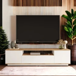 Тумба Ev Plus ev_12116005, ЛДСП, белый, коричневый, 180x44.5x44.6 см Тумба Ev Plus ev_12116005, ЛДСП, белый, коричневый, 180x44.5x44.6 см