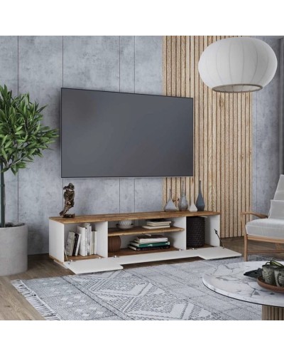 Tumba Ev Plus ev_12116005, LDSP, ağ, qəhvəyi, 180x44.5x44.6 sm