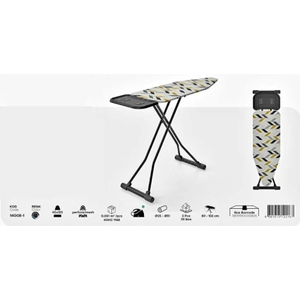 Ütü masası Perilla Adriana Antrasit, 112×45 sm, qara/rəngbərəng