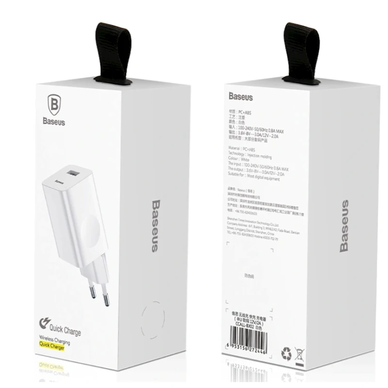 Şəbəkəli enerji toplama cihazı Baseus CCALL-BG02, Ağ