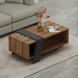 Журнальный стол ev_12116141, ламинат, серый/коричневый, 91x48x35 см