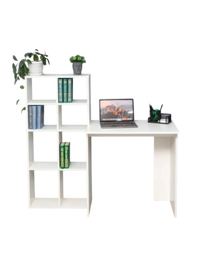Yazı masası Ev Plus 12115840, LDSP, ağ, 128x117x50 sm