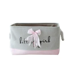 Детская корзина для игрушек Hom-me 105334, 40x28x24 см, полиэстер, розовый/серый Детская корзина для игрушек Hom-me 105334, 40x28x24 см, полиэстер, розовый/серый