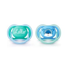 Əmziklər dəsti Philips AVENT Ultra Air SCF342/22, ortodontik, 6-18 ay, silikon, 2 əd, futlyar ilə, mavi