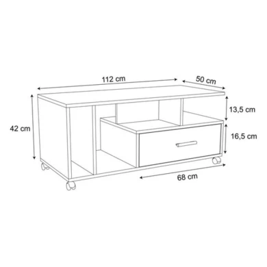 Журнальный столик ev_12116214, ЛДСП, 50x112x42