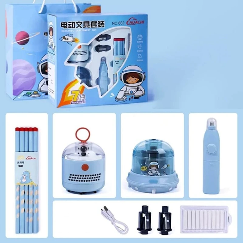 Набор точилок NO.832 Electric Stationery Set Blue Набор точилок NO.832 Electric Stationery Set Blue