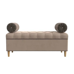 Пуфик 12, ткань, бежевый, 40x35x80 см