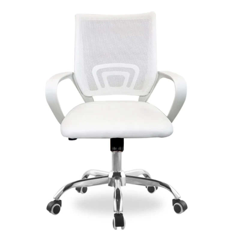 Офисное кресло белое, ткань, сетка