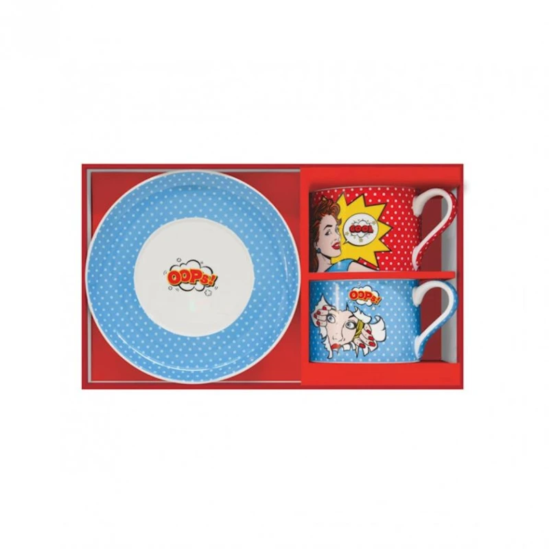 Кофейная пара Easy Life Pop Art, фарфор, на 2 персоны, 240 мл Кофейная пара Easy Life Pop Art, фарфор, на 2 персоны, 240 мл