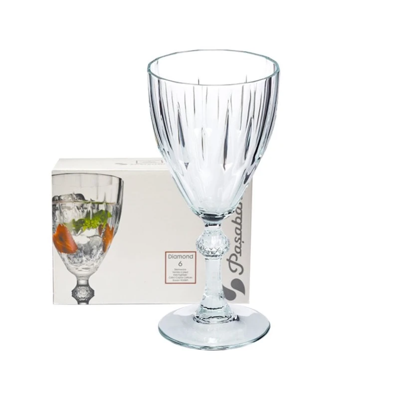Набор бокалов Pasabahce Diamond, 0.19 л, для вина, стекло, 6 шт, прозрачный Набор бокалов Pasabahce Diamond, 0.19 л, для вина, стекло, 6 шт, прозрачный