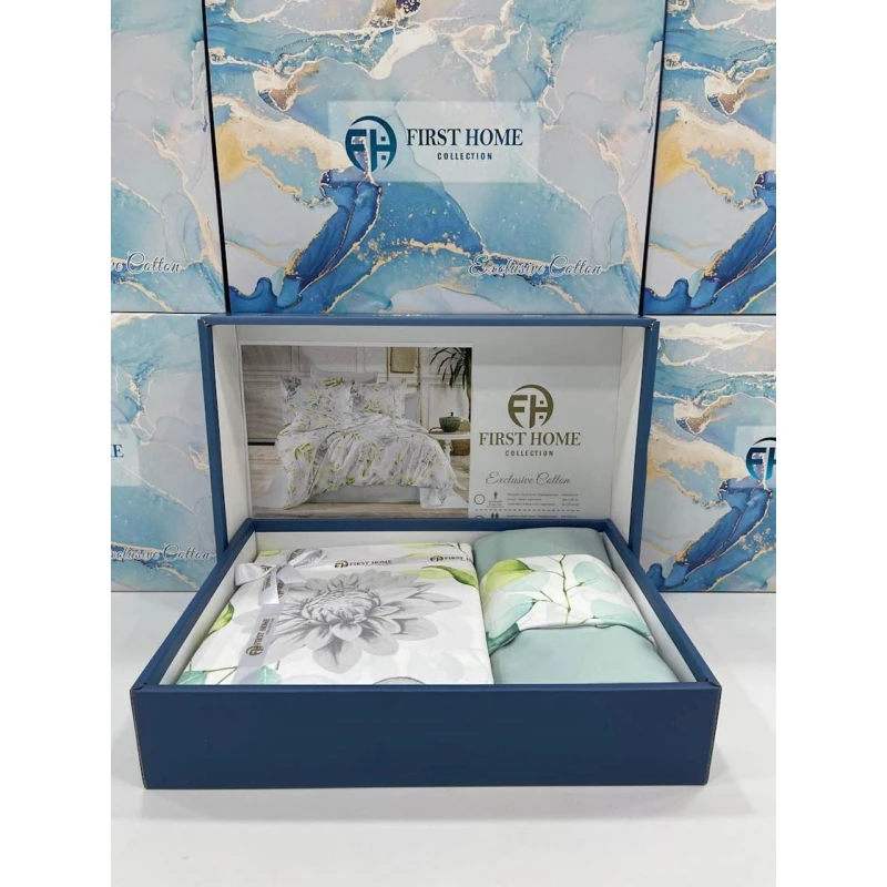 Yataq dəsti First Home SHA-00002591, avro, pambıq, mələfə 250х250 sm, yorğan üzü 200х220 sm, yastıq üzü 50х70 sm, 2 əd, rəngbərəng