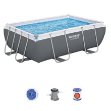 Hovuz Bestway 56629, karkas, düzbucaq, 282x196x84 sm, 3662 l, boz