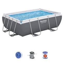 Hovuz Bestway 56629, karkas, düzbucaq, 282x196x84 sm, 3662 l, boz