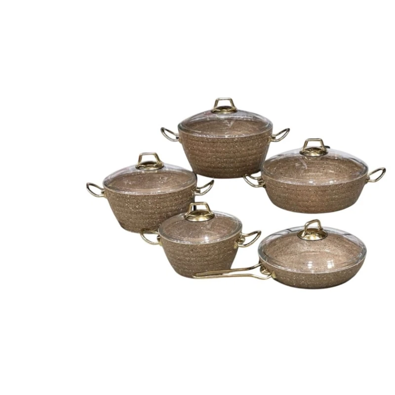 Qazan dəsti Bonera CSM-1819-10094, bioqranit, qəhvəyi, 5 əd Qazan dəsti Bonera CSM-1819-10094, bioqranit, qəhvəyi, 5 əd