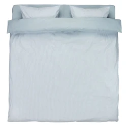 Комплект постельного белья JYSK Sheila, пододеяльник 200x220 см, простыня 240x260 см, наволочки 50x70/75 см, евро, хлопок, голубой/белый
