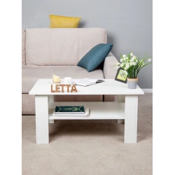 Журнальный стол Letta ЛДСП, белый, 43x55x90 см Журнальный стол Letta ЛДСП, белый, 43x55x90 см