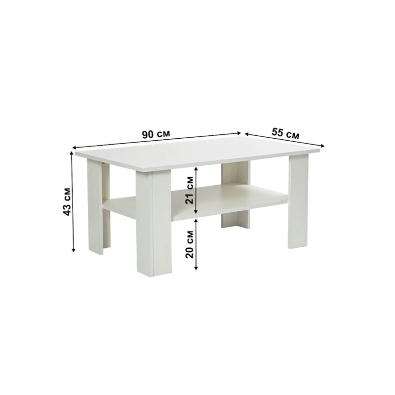 Журнальный стол Letta ЛДСП, белый, 43x55x90 см Журнальный стол Letta ЛДСП, белый, 43x55x90 см