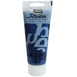 Акриловая краска Pebeo Studio Acrylics Dyna Iridescent Blue Black, иридисцентный сине-черный, 100 мл