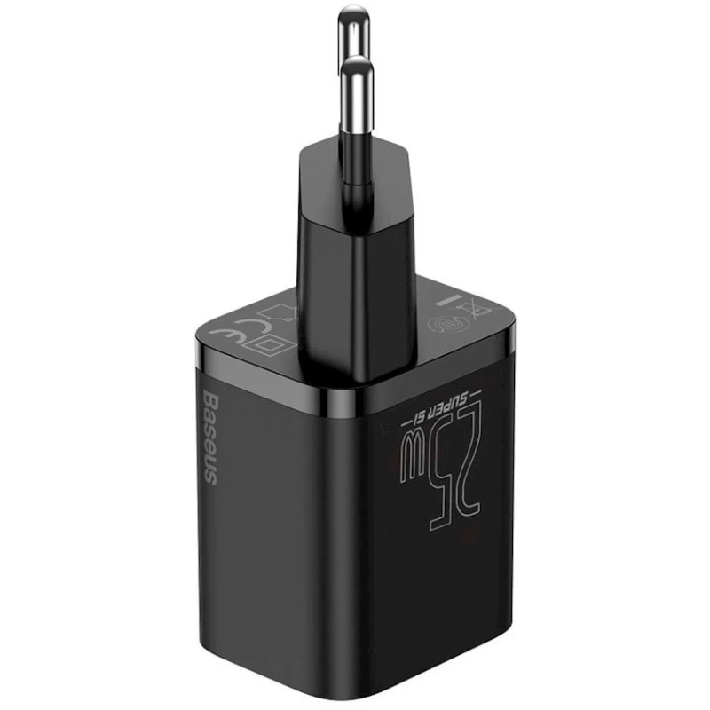 Сетевое зарядное устройство Baseus Super Si Quick Charger 1C 25W EU Sets With Mini Cable Type-C to Type-C 3A 1m TZCCSUP-L01, Черный Сетевое зарядное устройство Baseus Super Si Quick Charger 1C 25W EU Sets With Mini Cable Type-C to Type-C 3A 1m TZCCSUP-L01, Черный