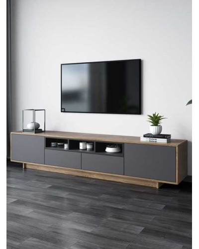 Tumba Ev Plus ev_12116030, LDSP, antrasit, qəhvəyi, 200x40x45 sm
