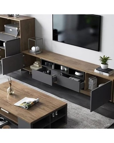 Tumba Ev Plus ev_12116030, LDSP, antrasit, qəhvəyi, 200x40x45 sm