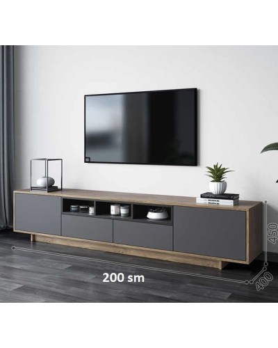 Tumba Ev Plus ev_12116030, LDSP, antrasit, qəhvəyi, 200x40x45 sm