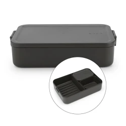 Ланч-бокс Brabantia Make & Take Bento, 16.7x6.2x25.5 см, пластик, темно-серый