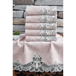 Полотенце для лица и рук Dantela 027, 50х90 см, хлопок, розовый
