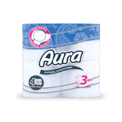 Туалетная бумага Aura, 3-х слойная, 4 рулона