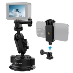 Крепление для мобильного устройства Porodo 2in1 PD-2N1MCSB-BK Black Крепление для мобильного устройства Porodo 2in1 PD-2N1MCSB-BK Black