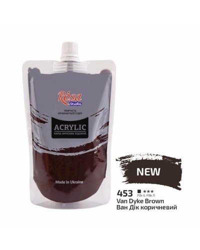 Akril boya Rosa Studio 453 Van Dyke Brown, 200 ml