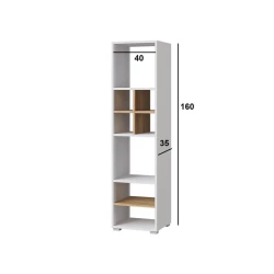 Стеллаж 3563_M3StelKompl4Whzol, 40х35х160 см, белый Стеллаж 3563_M3StelKompl4Whzol, 40х35х160 см, белый