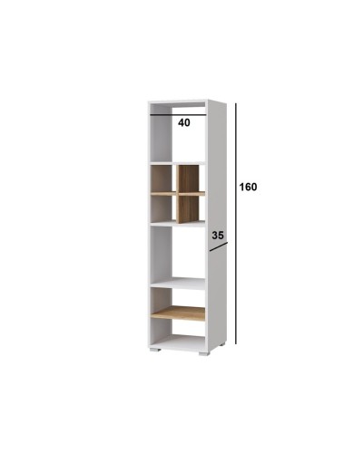 Stellaj 3563_M3StelKompl4Whzol, 40x35x160 sm, ağ