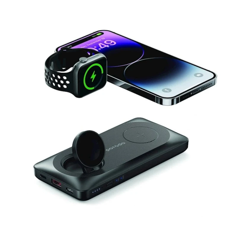 Xarici akkumulyator Porodo Multi-Device 10000mAh 20W Super-Slim Magsafe Power Bank Black 10000 mAh