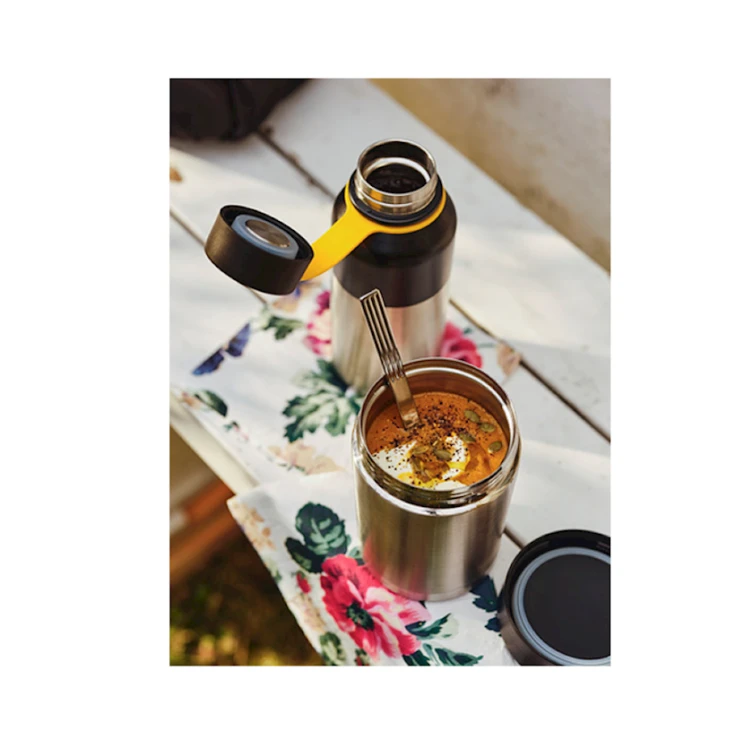 Термос для еды IKEA Efterfragad, 500 мл, нержавеющая сталь, черный/серебристый Термос для еды IKEA Efterfragad, 500 мл, нержавеющая сталь, черный/серебристый