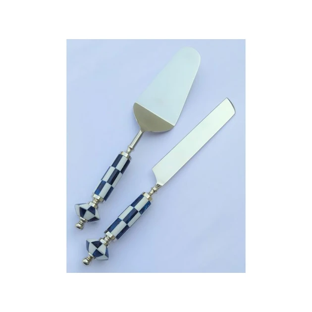 Набор для десерта Porland Mackie, белый/голубой, 2 предмета Набор для десерта Porland Mackie, белый/голубой, 2 предмета