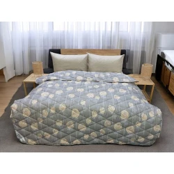 Одеяло MiraNova 055, односпальное, бамбуковый синтепон, разноцветное, 155х215 см