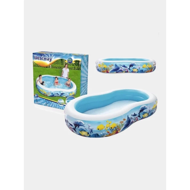 Детский бассейн Bestway H54118, разноцветный, 262x157x46 см, 544 л