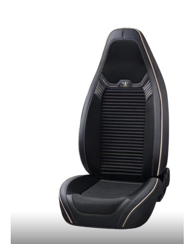 Oturacaq üçün çexol Boss PilotK8, qara, parça/dəri, ağ zolaqlı - PİLOTK8